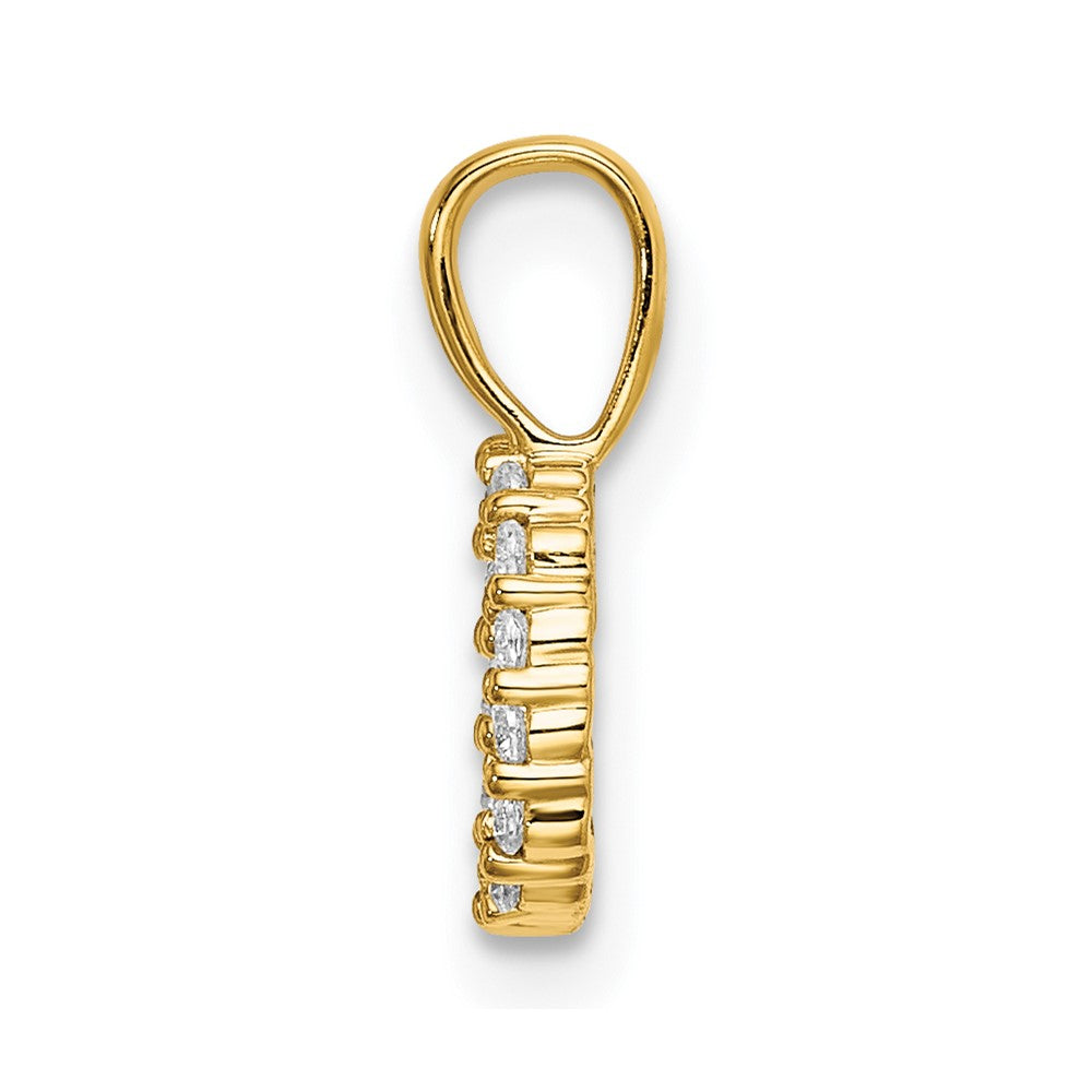14K Gelbgold-Initial-Anhänger „Buchstabe D" mit 0,1 ct. laborgezüchtetem Diamant VS/SI+ G+