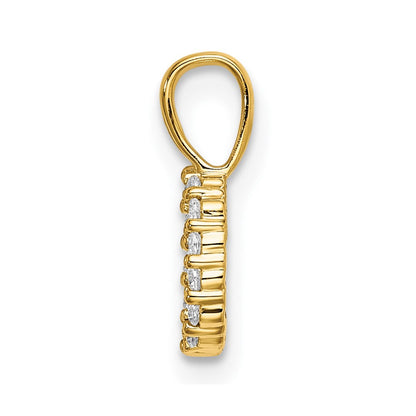 14K Gelbgold-Initial-Anhänger „Buchstabe D" mit 0,1 ct. laborgezüchtetem Diamant VS/SI+ G+
