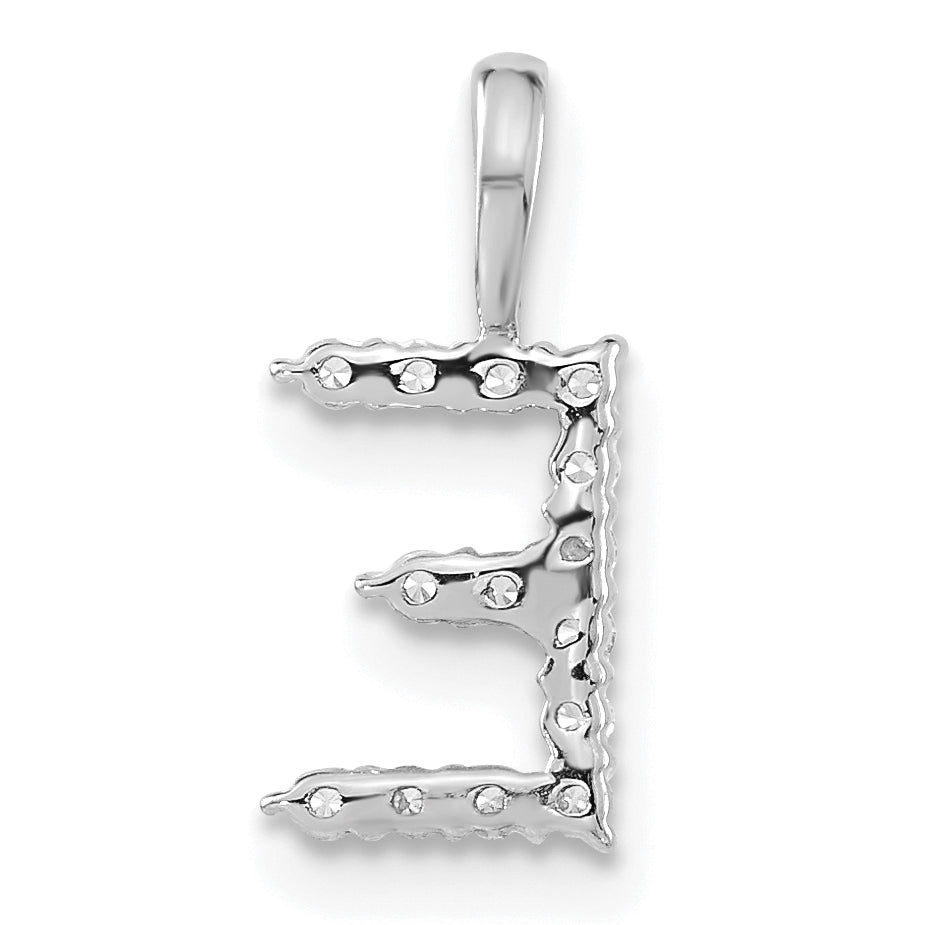 14K Weißgold 0,125 ct. Laborgezüchteter Diamant VS/SI+ G+ Buchstabe E Initialanhänger