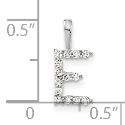 14K Weißgold 0,125 ct. Laborgezüchteter Diamant VS/SI+ G+ Buchstabe E Initialanhänger