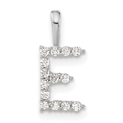 14K Weißgold 0,125 ct. Laborgezüchteter Diamant VS/SI+ G+ Buchstabe E Initialanhänger