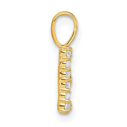 14K Gelbgold Initial-Anhänger Buchstabe E mit 0,125 ct. laborgezüchtetem Diamant VS/SI+ G+