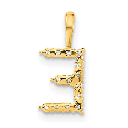 14K Gelbgold Initial-Anhänger Buchstabe E mit 0,125 ct. laborgezüchtetem Diamant VS/SI+ G+