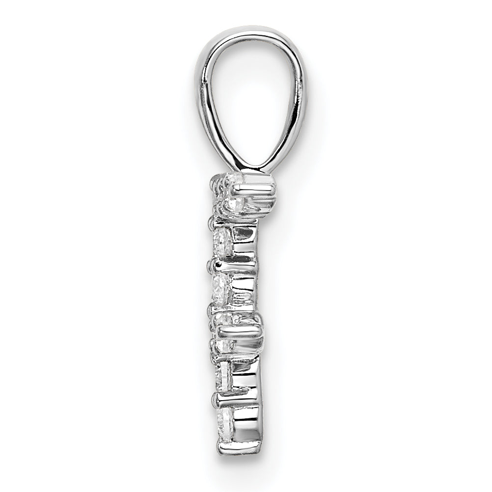 14K Weißgold Anhänger mit 0,125 ct. im Labor gezüchteten Diamanten VS/SI+ G+ Buchstabe F Initiale