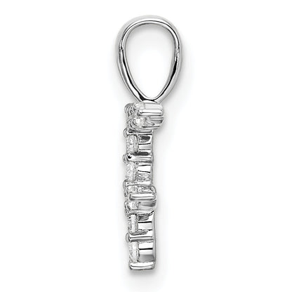 14K Weißgold Anhänger mit 0,125 ct. im Labor gezüchteten Diamanten VS/SI+ G+ Buchstabe F Initiale