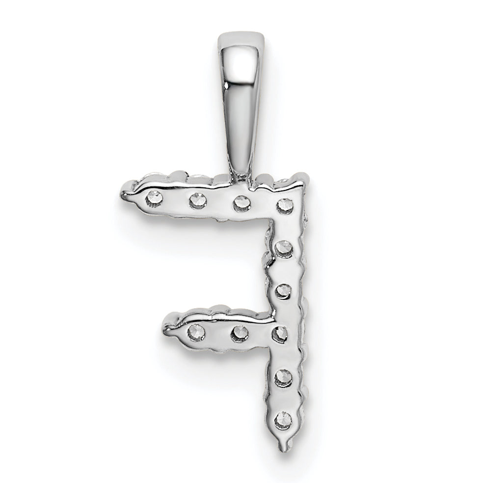14K Weißgold Anhänger mit 0,125 ct. im Labor gezüchteten Diamanten VS/SI+ G+ Buchstabe F Initiale