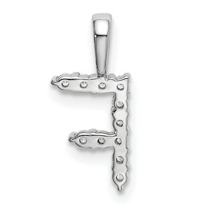 14K Weißgold Anhänger mit 0,125 ct. im Labor gezüchteten Diamanten VS/SI+ G+ Buchstabe F Initiale