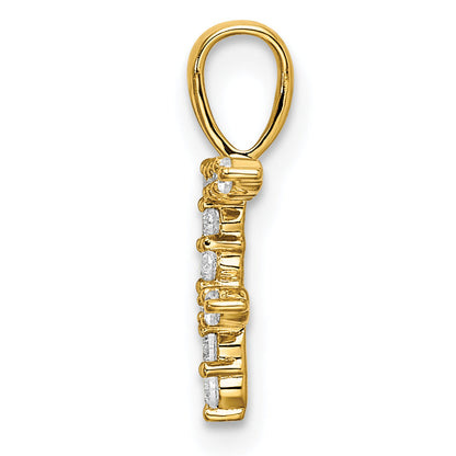 14K Gelbgold Initial-Anhänger Buchstabe F mit 0,125 ct. im Labor gezüchtetem Diamant VS/SI+ G+
