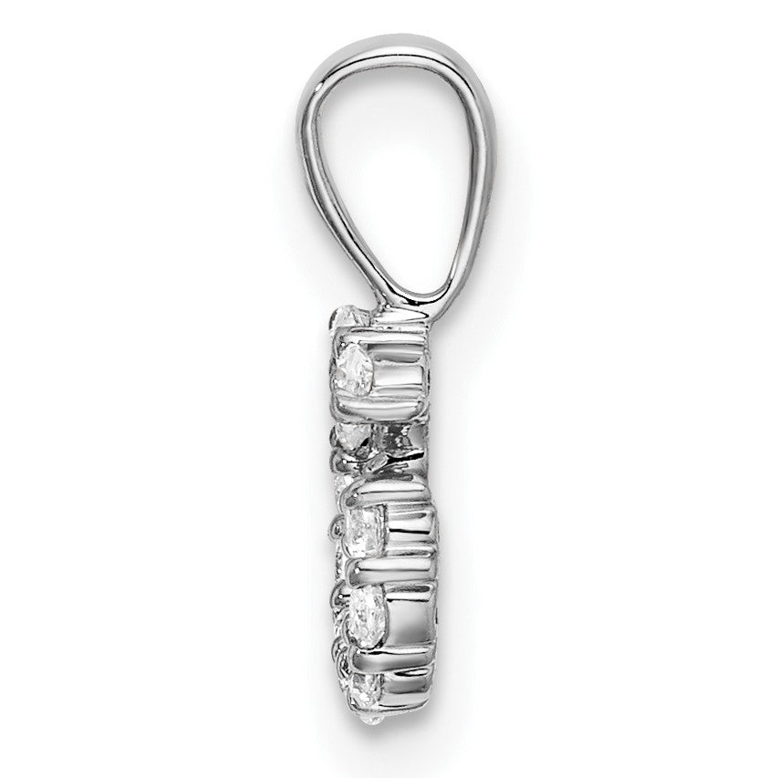14K Weißgold 0,125 ct. Laborgezüchteter Diamant VS/SI+ G+ Buchstabe G Initial-Anhänger