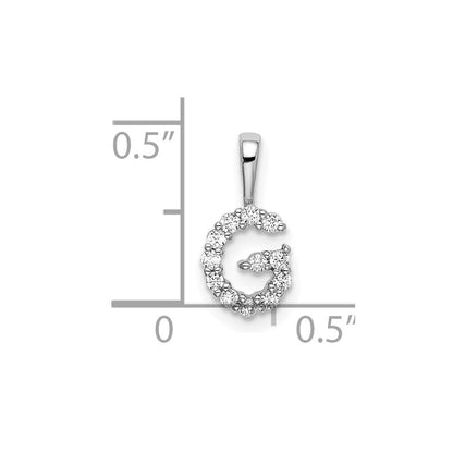 14K Weißgold 0,125 ct. Laborgezüchteter Diamant VS/SI+ G+ Buchstabe G Initial-Anhänger