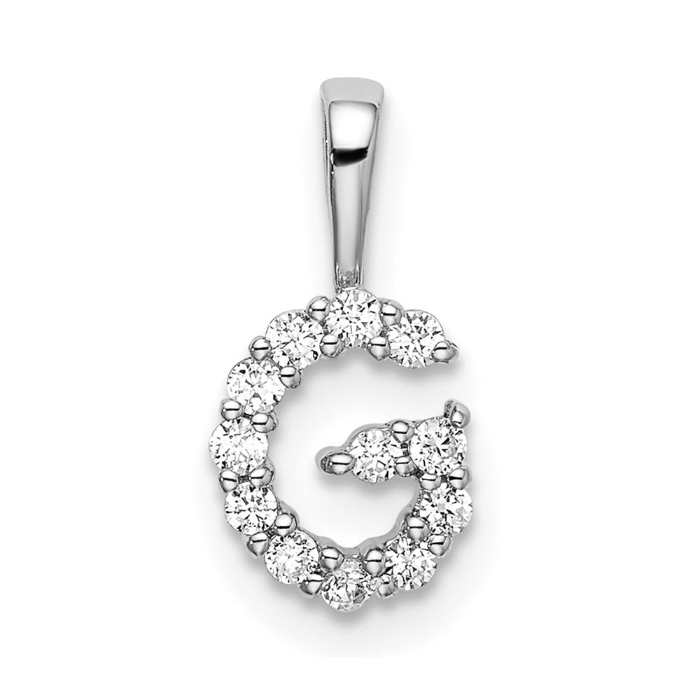 14K Weißgold 0,125 ct. Laborgezüchteter Diamant VS/SI+ G+ Buchstabe G Initial-Anhänger