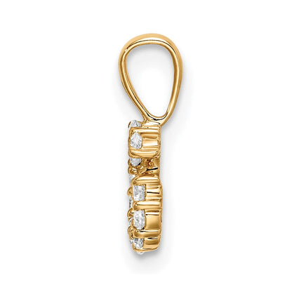 14K Gelbgold 0,125 ct. Laborgezüchteter Diamant VS/SI+ G+ Buchstabe G Initial-Anhänger