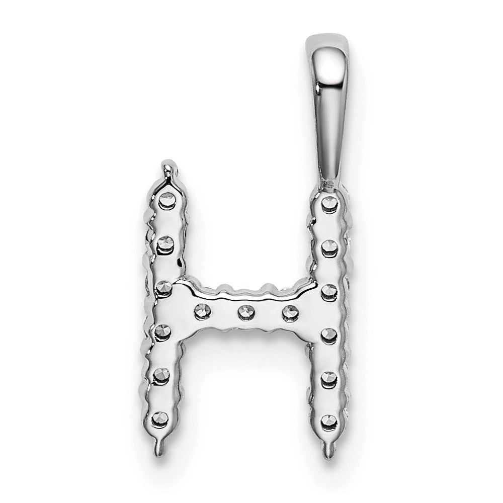 14K Weißgold 0,17 ct. Laborgezüchteter Diamant VS/SI+ G+ Buchstabe H Initialanhänger