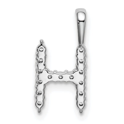 14K Weißgold 0,17 ct. Laborgezüchteter Diamant VS/SI+ G+ Buchstabe H Initialanhänger