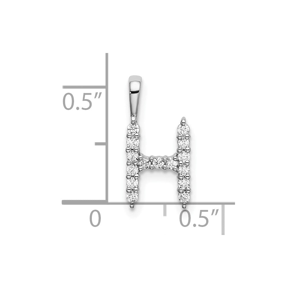 14K Weißgold 0,17 ct. Laborgezüchteter Diamant VS/SI+ G+ Buchstabe H Initialanhänger