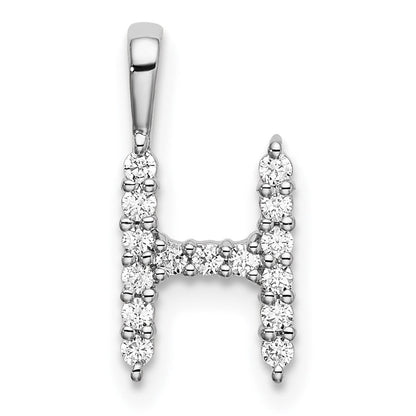 14K Weißgold 0,17 ct. Laborgezüchteter Diamant VS/SI+ G+ Buchstabe H Initialanhänger