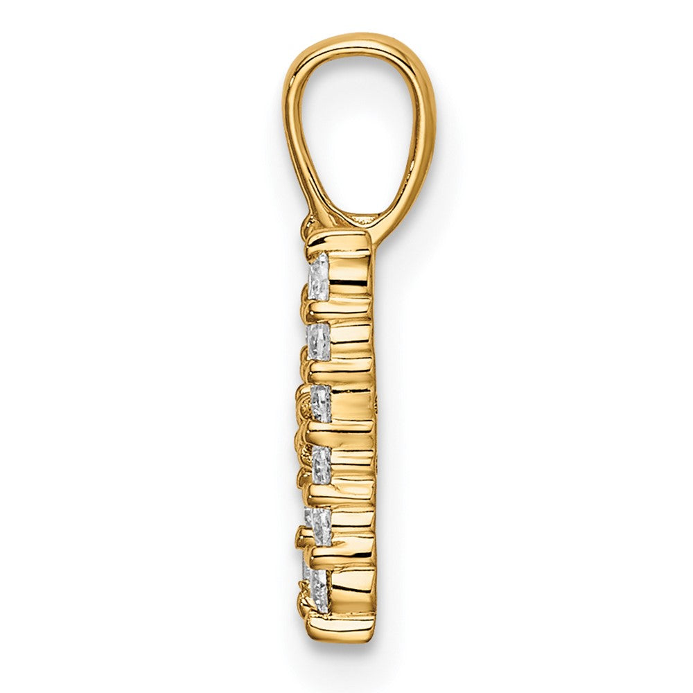 14K Gelbgold Anhänger mit Initiale H, 0,17 ct. laborgezüchtetem Diamant, VS/SI+ G+