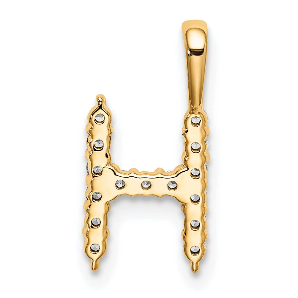 14K Gelbgold Anhänger mit Initiale H, 0,17 ct. laborgezüchtetem Diamant, VS/SI+ G+