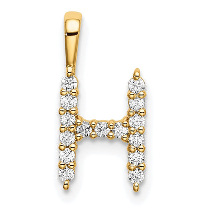 14K Gelbgold Anhänger mit Initiale H, 0,17 ct. laborgezüchtetem Diamant, VS/SI+ G+