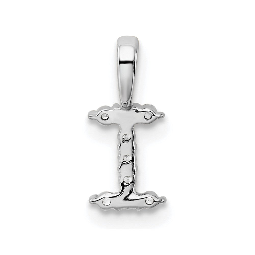14K Weißgold Initial-Anhänger mit Buchstabe I und 0,1 ct. laborgezüchtetem Diamanten VS/SI+ G+