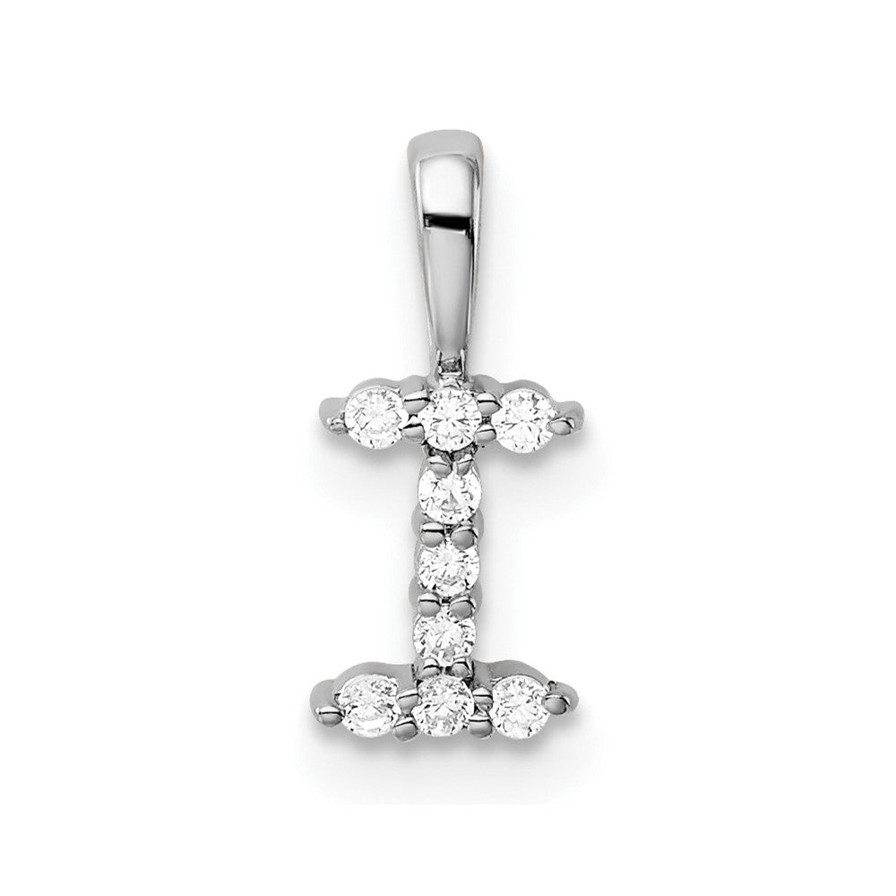 14K Weißgold Initial-Anhänger mit Buchstabe I und 0,1 ct. laborgezüchtetem Diamanten VS/SI+ G+