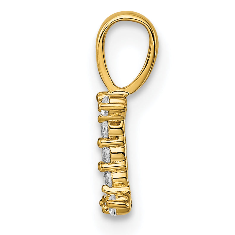 14K Gelbgold Initial-Anhänger Buchstabe „I“ mit 0,1 ct. laborgezüchtetem Diamanten VS/SI+ G+