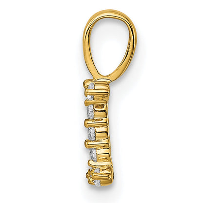 14K Gelbgold Initial-Anhänger Buchstabe „I“ mit 0,1 ct. laborgezüchtetem Diamanten VS/SI+ G+