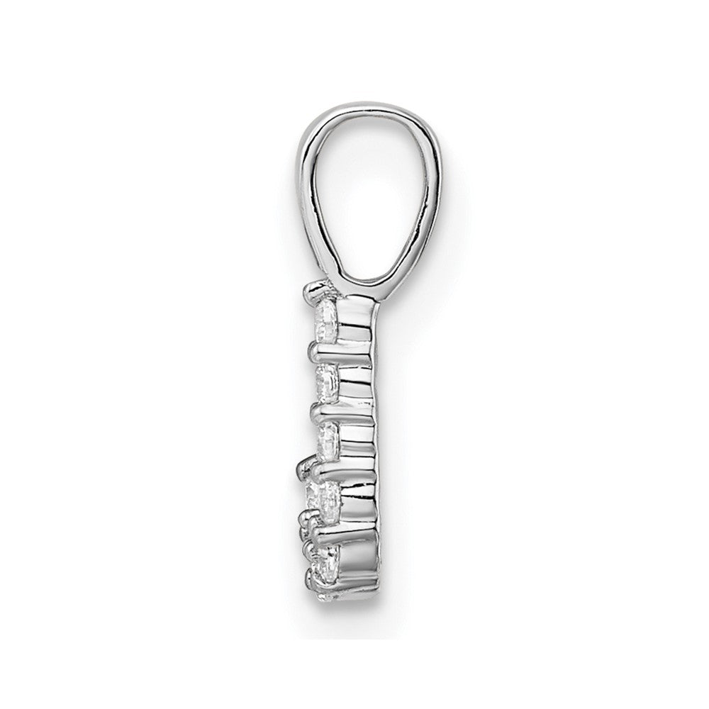 14K Weißgold Initial-Anhänger mit Buchstabe J und 0,1 ct. laborgezüchtetem Diamanten VS/SI+ G+