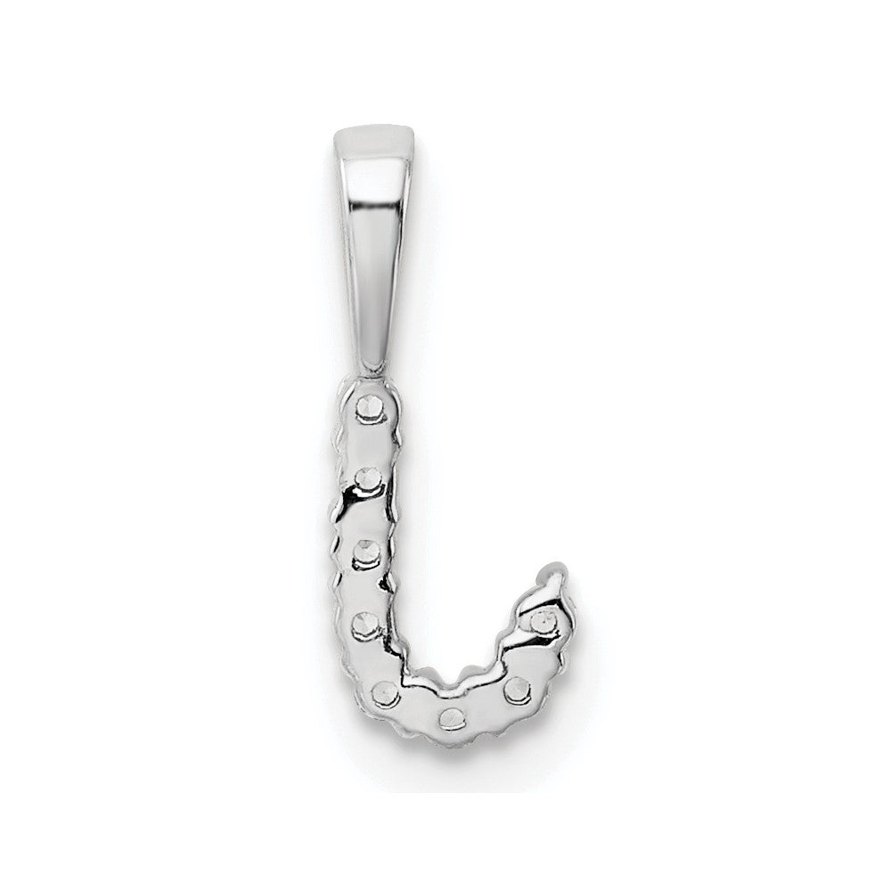14K Weißgold Initial-Anhänger mit Buchstabe J und 0,1 ct. laborgezüchtetem Diamanten VS/SI+ G+
