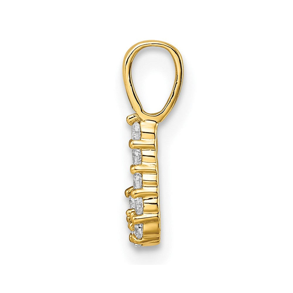 14K Gelbgold Initial-Anhänger Buchstabe J mit 0,1 ct. Labordiamant VS/SI+ G+