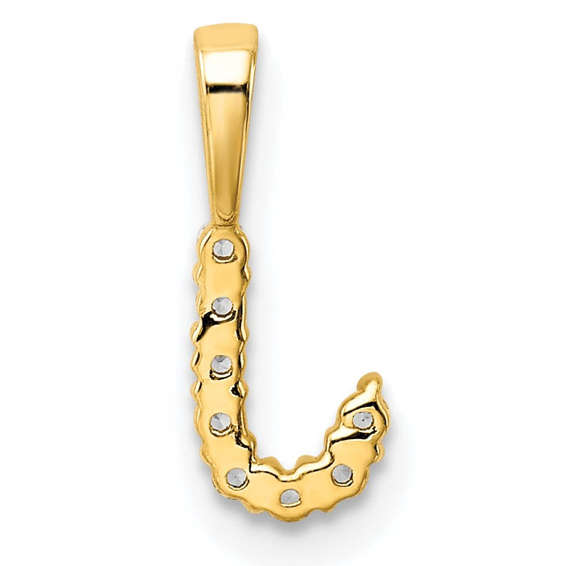 14K Gelbgold Initial-Anhänger Buchstabe J mit 0,1 ct. Labordiamant VS/SI+ G+
