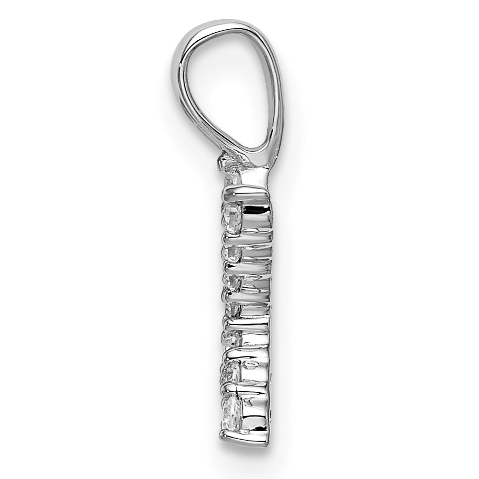 14K Weißgold 0,125 ct. Laborgezüchteter Diamant VS/SI+ G+ Buchstabe K Initial-Anhänger