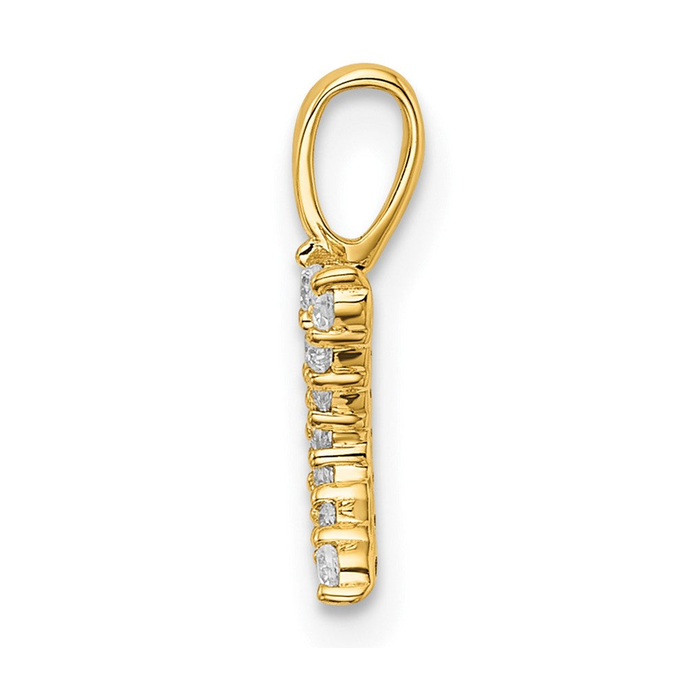 14K Gelbgold 0,125 ct. Laborgezüchteter Diamant VS/SI+ G+ Buchstabe-K-Initial-Anhänger