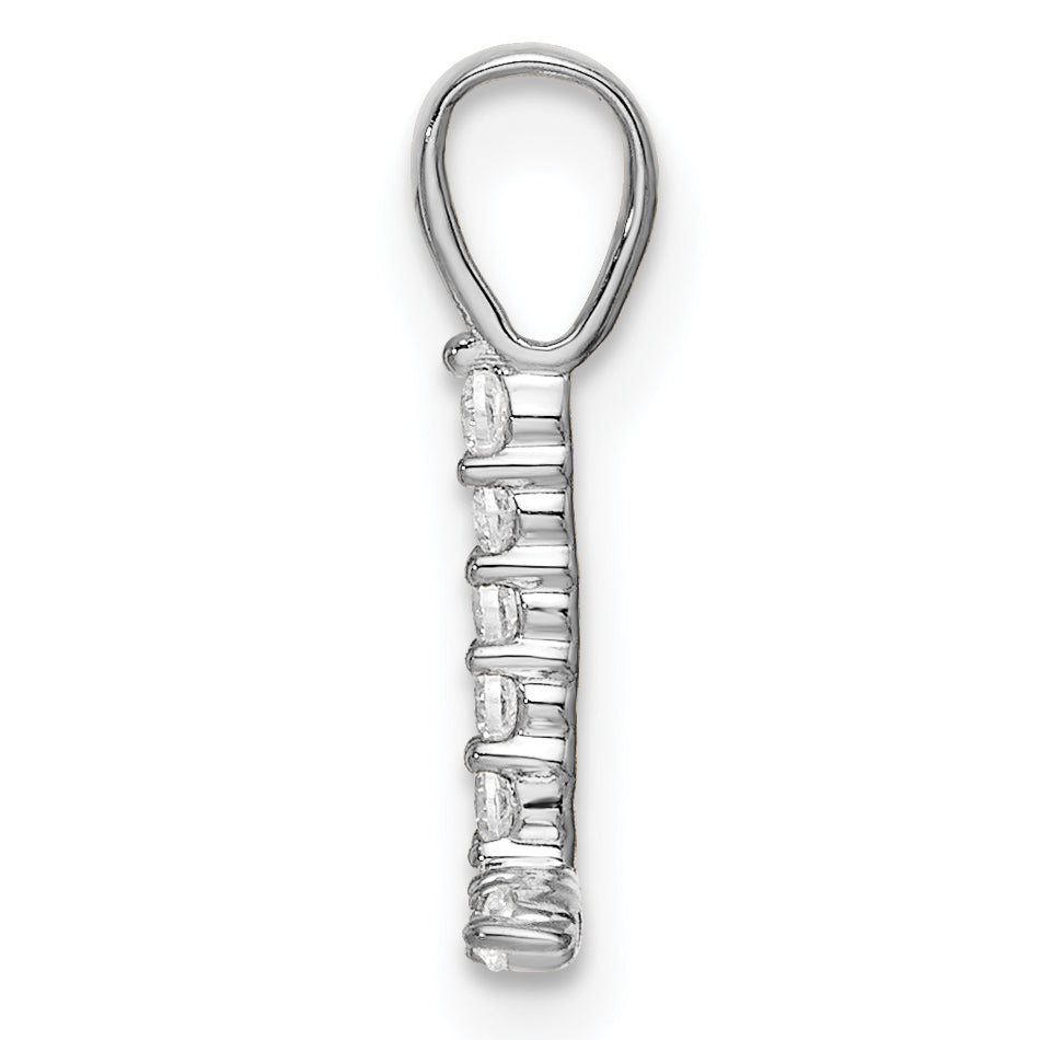 14k Weißgold Anhänger mit 0,10 ct. Laborgezüchteten Diamanten VS/SI+ G+ Buchstabe L Initial