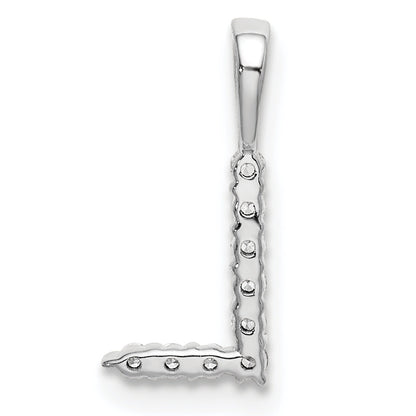 14k Weißgold Anhänger mit 0,10 ct. Laborgezüchteten Diamanten VS/SI+ G+ Buchstabe L Initial