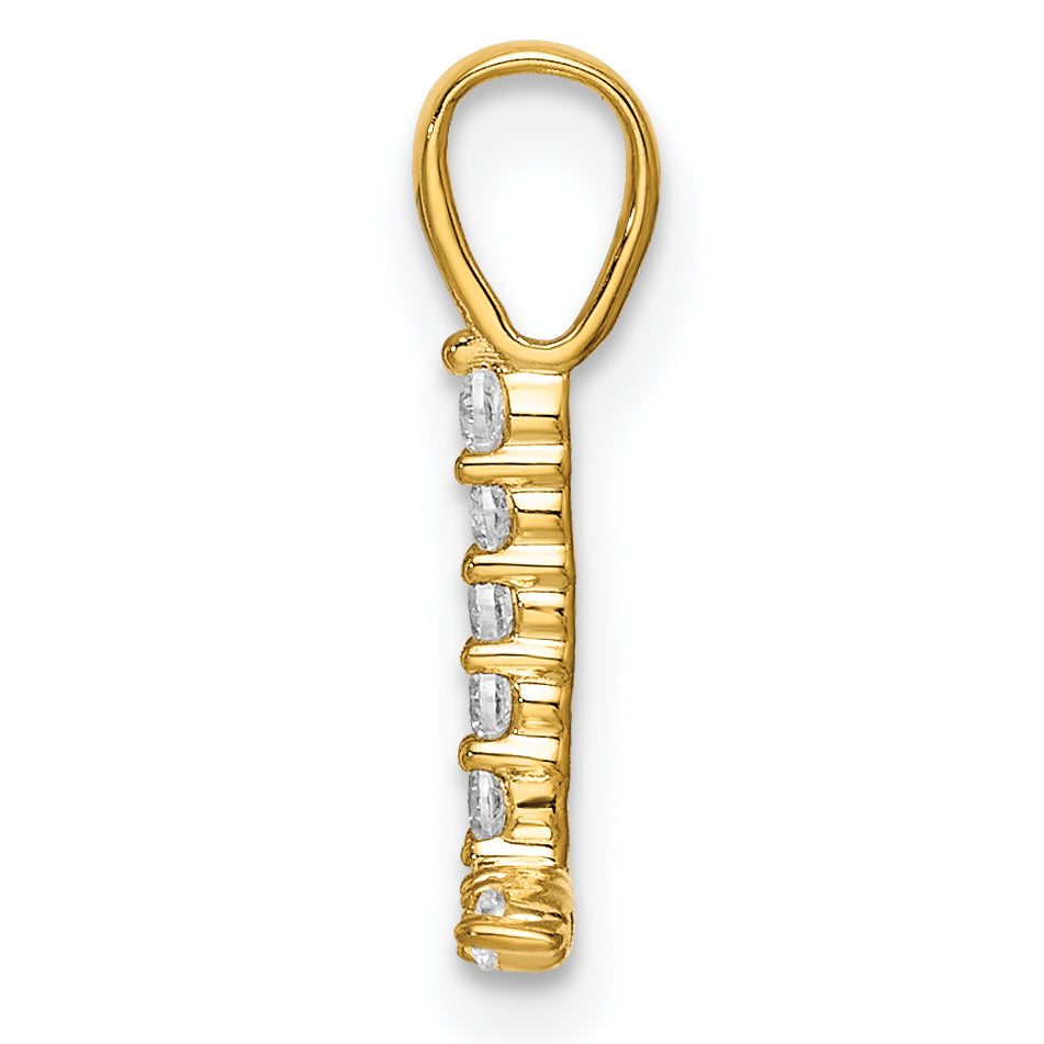 14K Gelbgold 0,10 ct. Laborgezüchteter Diamant VS/SI+ G+ Buchstabe L Initial-Anhänger