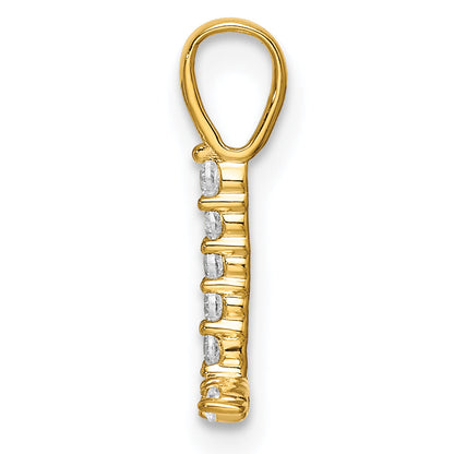 14K Gelbgold 0,10 ct. Laborgezüchteter Diamant VS/SI+ G+ Buchstabe L Initial-Anhänger