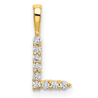 14K Gelbgold 0,10 ct. Laborgezüchteter Diamant VS/SI+ G+ Buchstabe L Initial-Anhänger