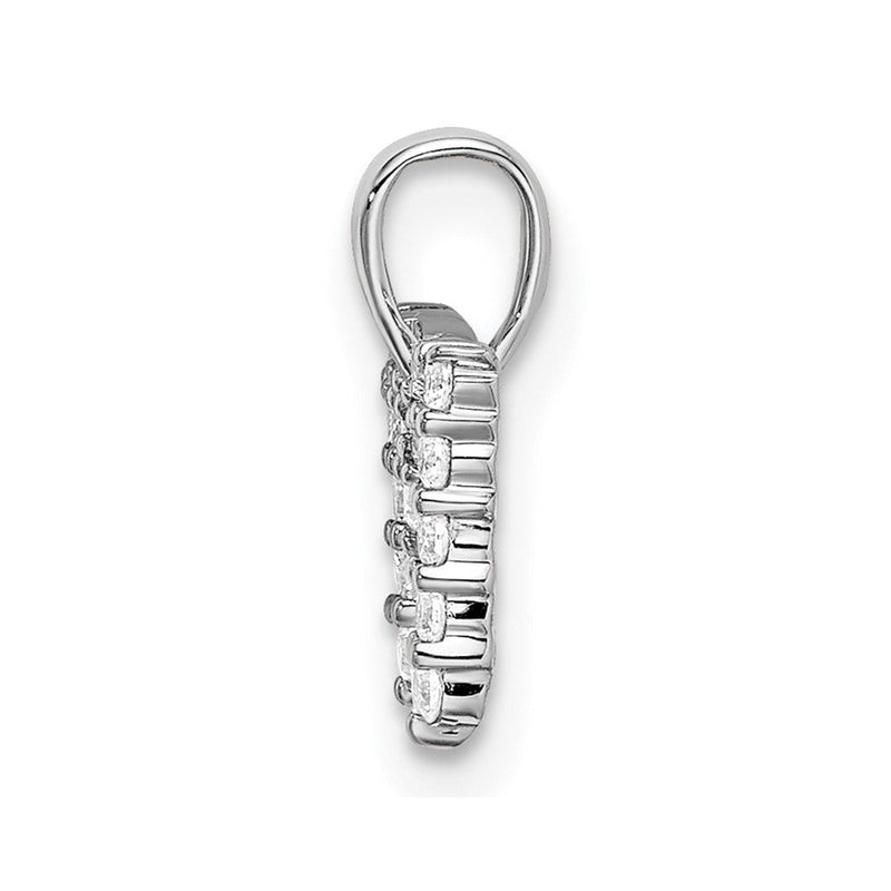 14K Weißgold 0,17 ct. Labordiamant VS/SI+ G+ Buchstabe M Initialanhänger