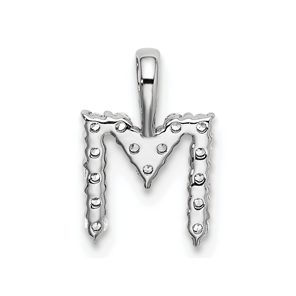 14K Weißgold 0,17 ct. Labordiamant VS/SI+ G+ Buchstabe M Initialanhänger