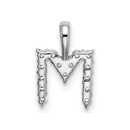 14K Weißgold 0,17 ct. Labordiamant VS/SI+ G+ Buchstabe M Initialanhänger