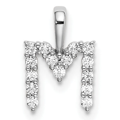 14K Weißgold 0,17 ct. Labordiamant VS/SI+ G+ Buchstabe M Initialanhänger