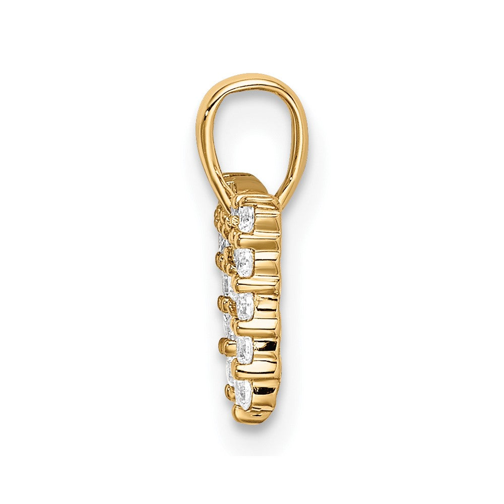 14K Gelbgold 0,17 ct. Laborgezüchteter Diamant VS/SI+ G+ Initial-Anhänger mit Buchstabe M
