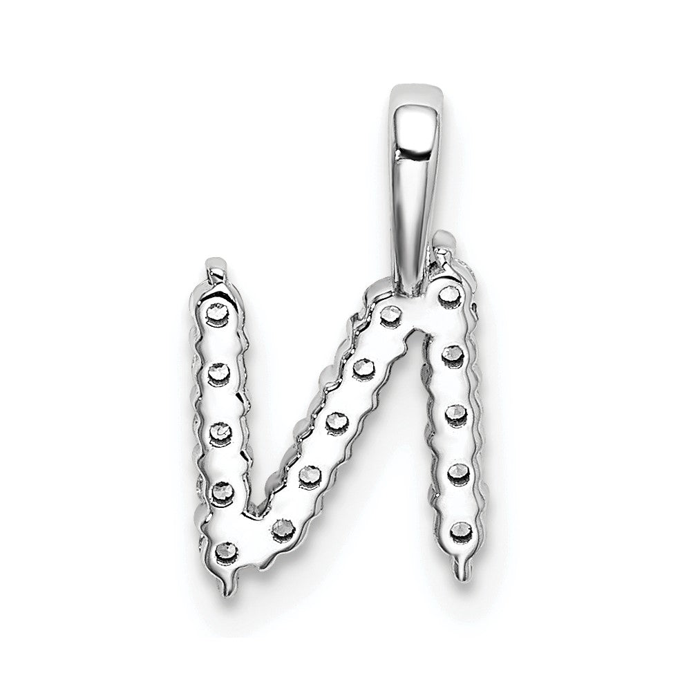 14K Weißgold Anhänger mit Buchstabe N, 0,17 ct. laborgezüchtetem Diamant VS/SI+ G+