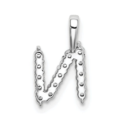 14K Weißgold Anhänger mit Buchstabe N, 0,17 ct. laborgezüchtetem Diamant VS/SI+ G+