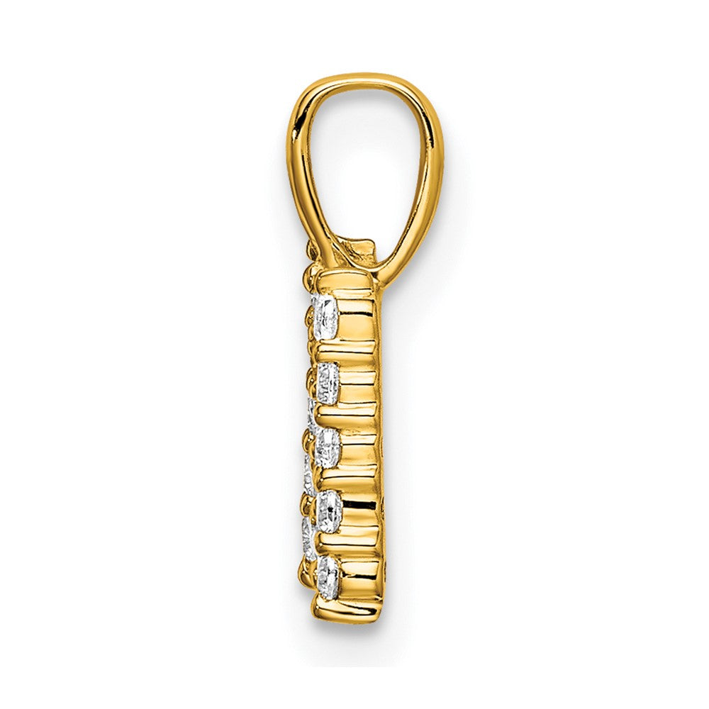 14K Gelbgold 0,17 ct. Laborgezüchteter Diamant VS/SI+ G+ Buchstabe N Initial-Anhänger