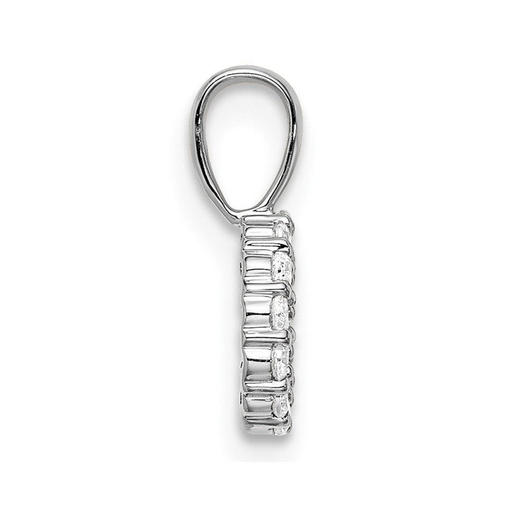 14K Weißgold Anhänger mit 0,125 ct. Labor-gezüchtetem Diamant VS/SI+ G+, Buchstabe O Initial