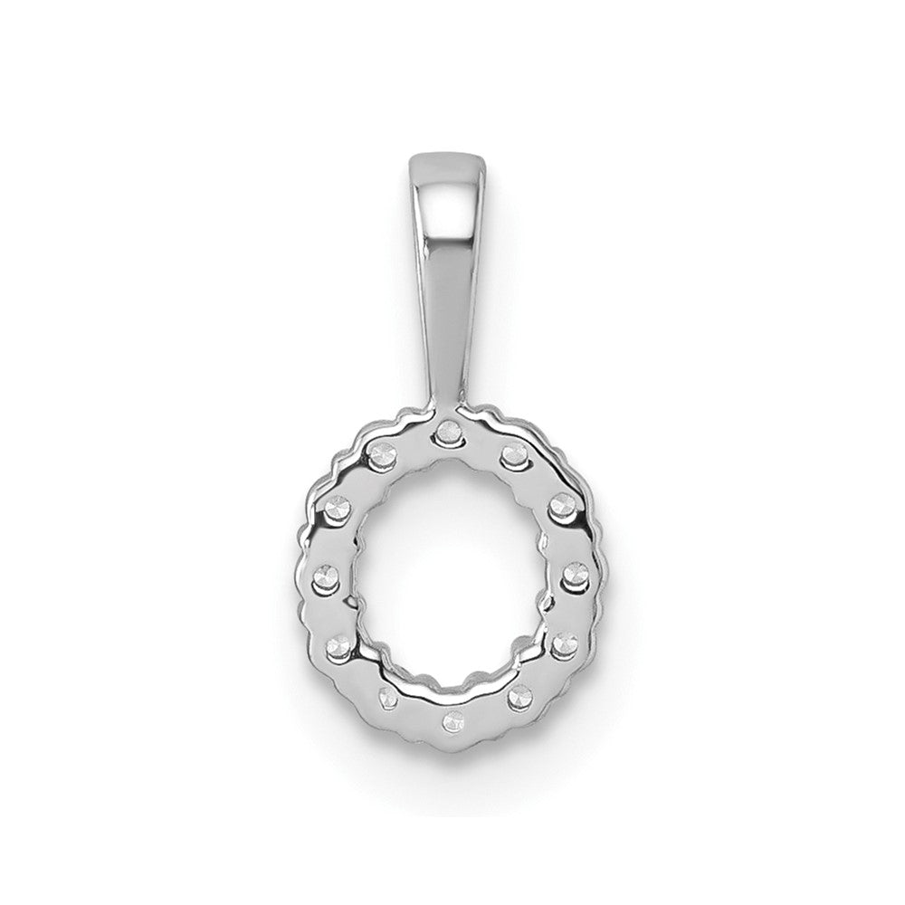 14K Weißgold Anhänger mit 0,125 ct. Labor-gezüchtetem Diamant VS/SI+ G+, Buchstabe O Initial
