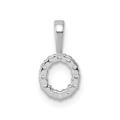 14K Weißgold Anhänger mit 0,125 ct. Labor-gezüchtetem Diamant VS/SI+ G+, Buchstabe O Initial