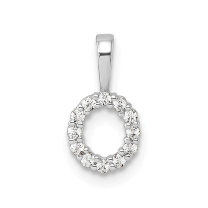 14K Weißgold Anhänger mit 0,125 ct. Labor-gezüchtetem Diamant VS/SI+ G+, Buchstabe O Initial